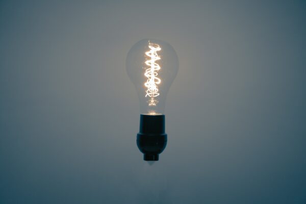 Lightbulb with lit filament