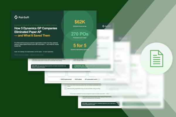 Graphic for case studies on companies that automated finance in Microsoft Dynamics